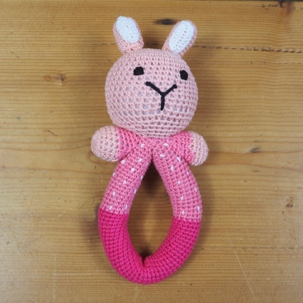 PINK Baby Bunny Rattle